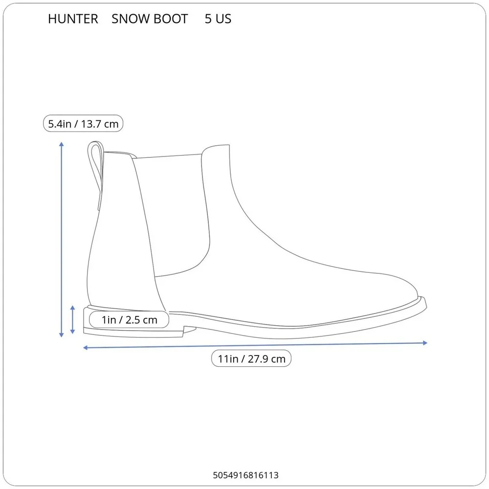 New HUNTER Insulated‎ Metallic Short Snow Boots Winter Boot Silver Grey Size 5